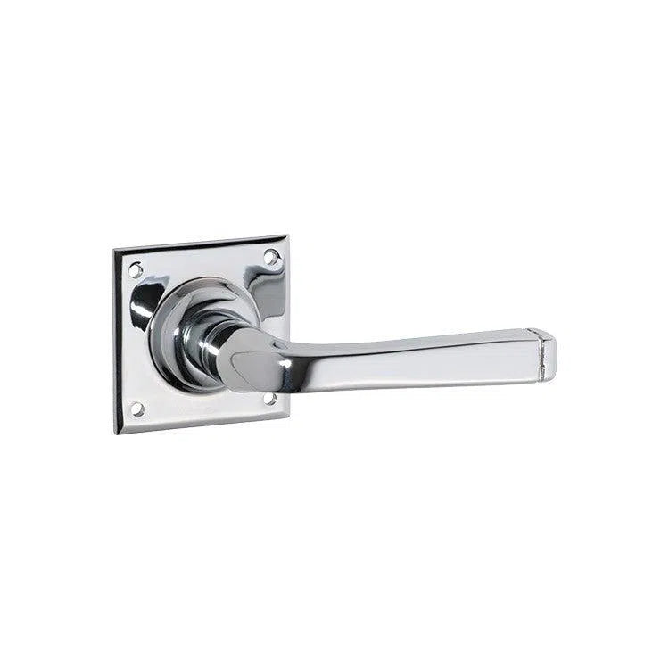 Tradco Door Handle Menton Square Rose Pair Chrome Plated