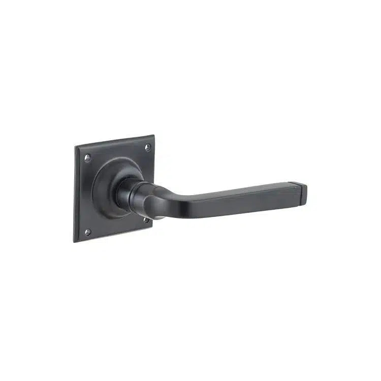 Tradco Door Handle Menton Square Rose Pair Matt Black