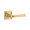 Tradco Door Handle Menton Square Rose Pair Satin Brass