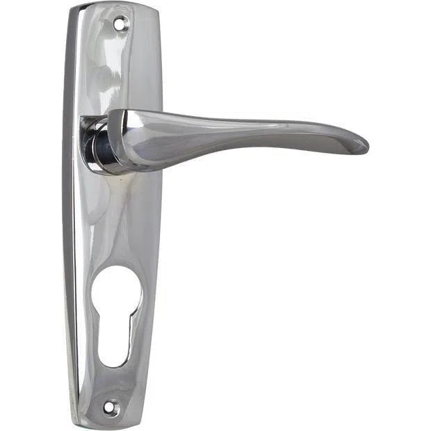 Tradco Door Handle Mid Century Euro Pair Chrome Plated