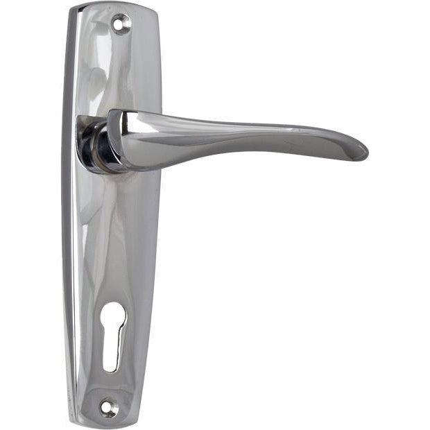 Tradco Door Handle Mid Century Lock Pair Chrome Plated