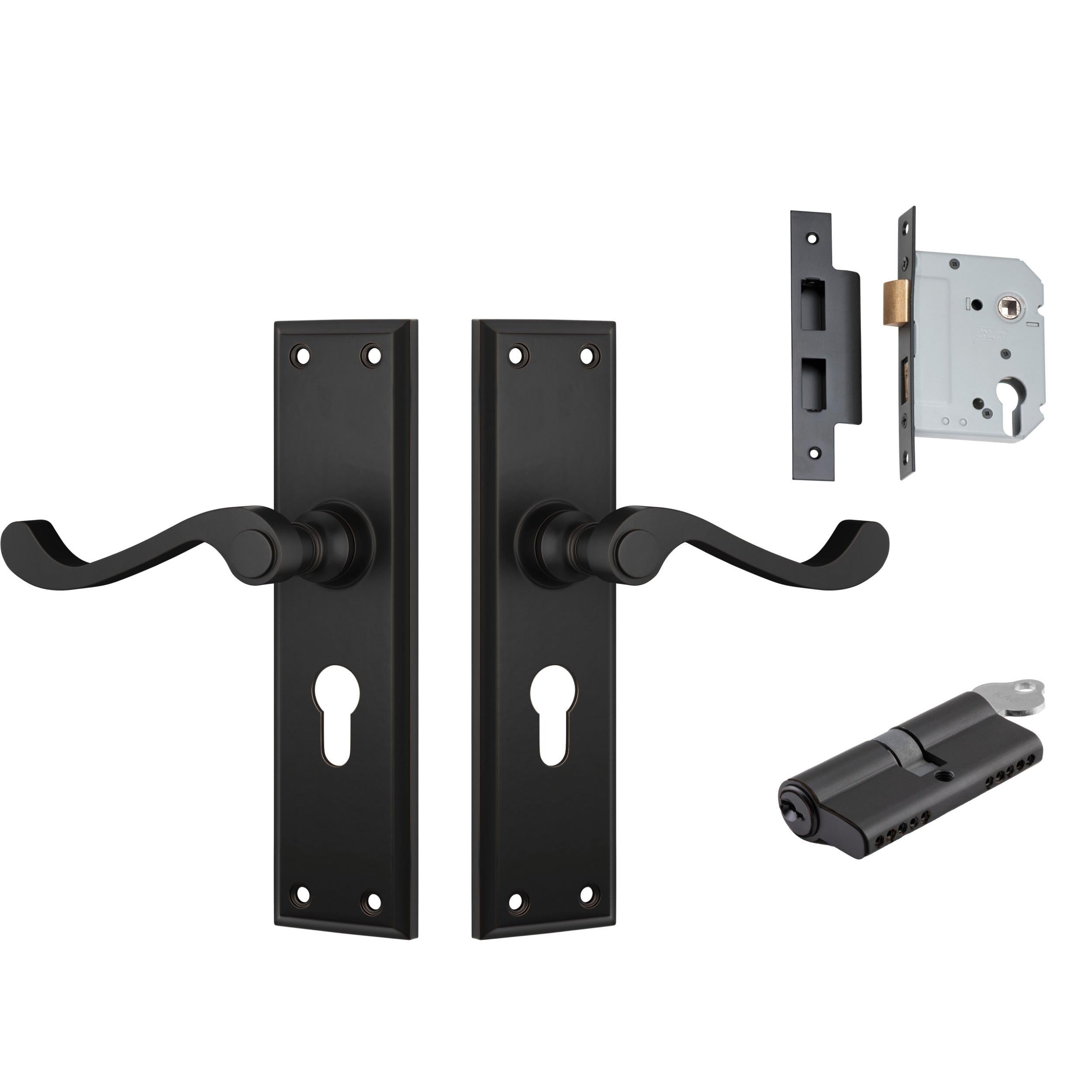 Tradco Door Handle Milton Antique Copper Key/Key Entrance Set