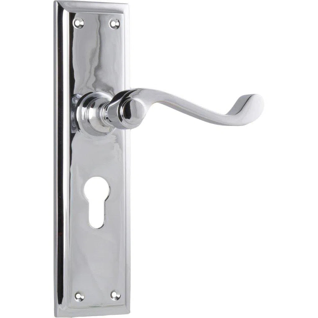 Tradco Door Handle Milton Euro Pair Chrome Plated