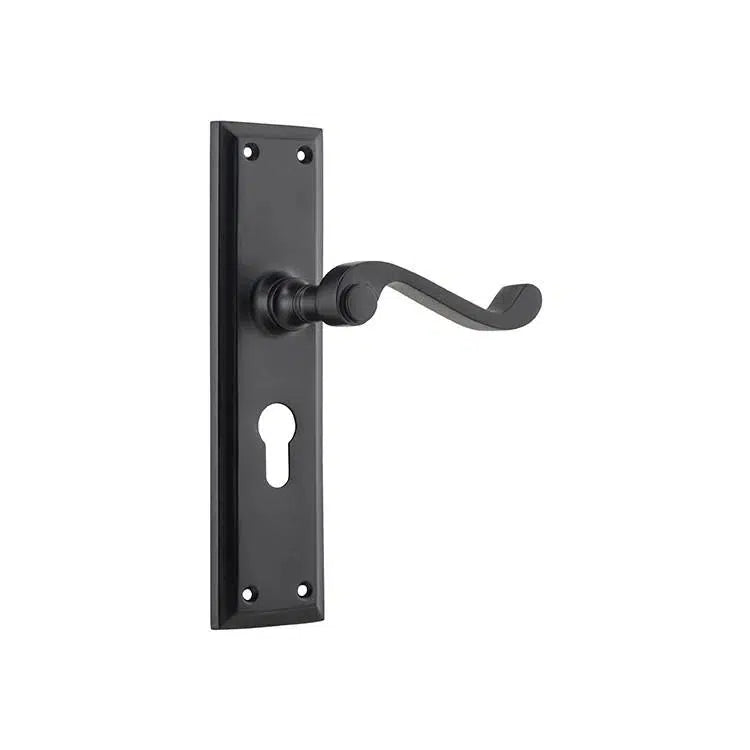 Tradco Door Handle Milton Euro Pair Matt Black