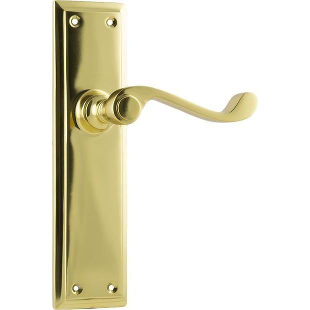 Tradco Door Handle Milton Latch Pair Polished Brass