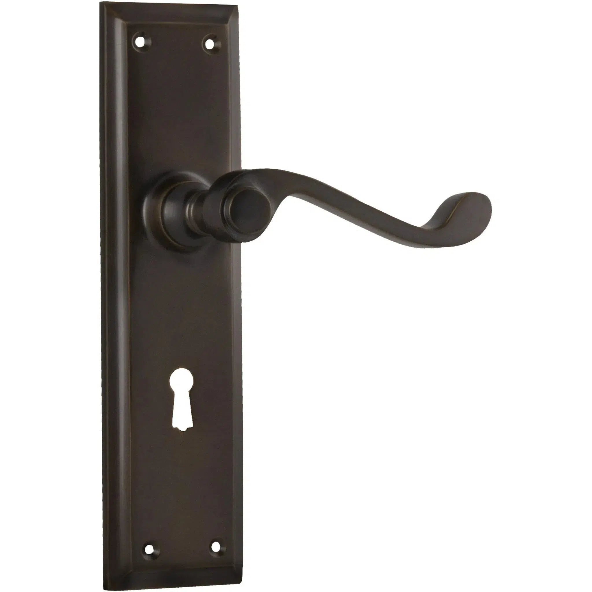 Tradco Door Handle Milton Lock Pair Antique Brass