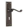 Tradco Door Handle Milton Lock Pair Antique Brass