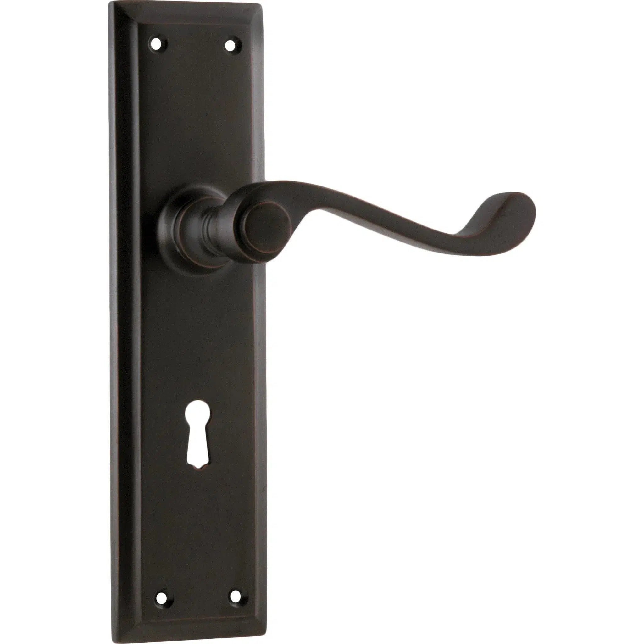 Tradco Door Handle Milton Lock Pair Antique Copper