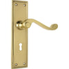 Tradco Door Handle Milton Lock Pair Polished Brass