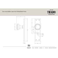 Tradco Door Handle Milton Matt Black Passage Set
