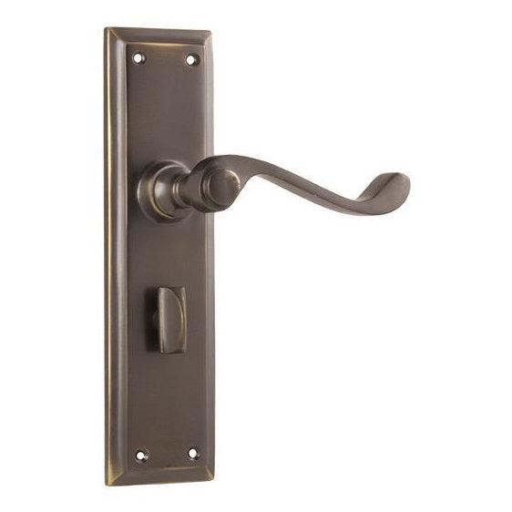 Tradco Door Handle Milton Privacy Pair Antique Brass