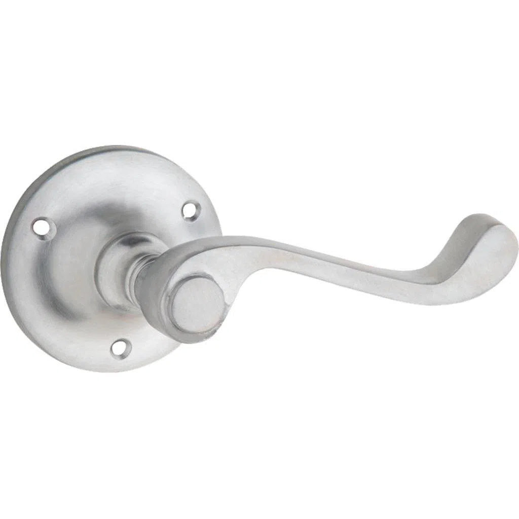 Tradco Door Handle Milton Round Rose Pair Satin Chrome