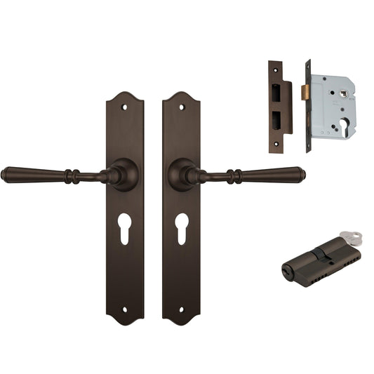 Tradco Door Handle Reims Antique Brass Key/Key Entrance Set