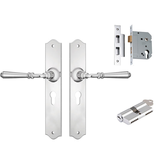 Tradco Door Handle Reims Chrome Plated Key/Key Entrance Set