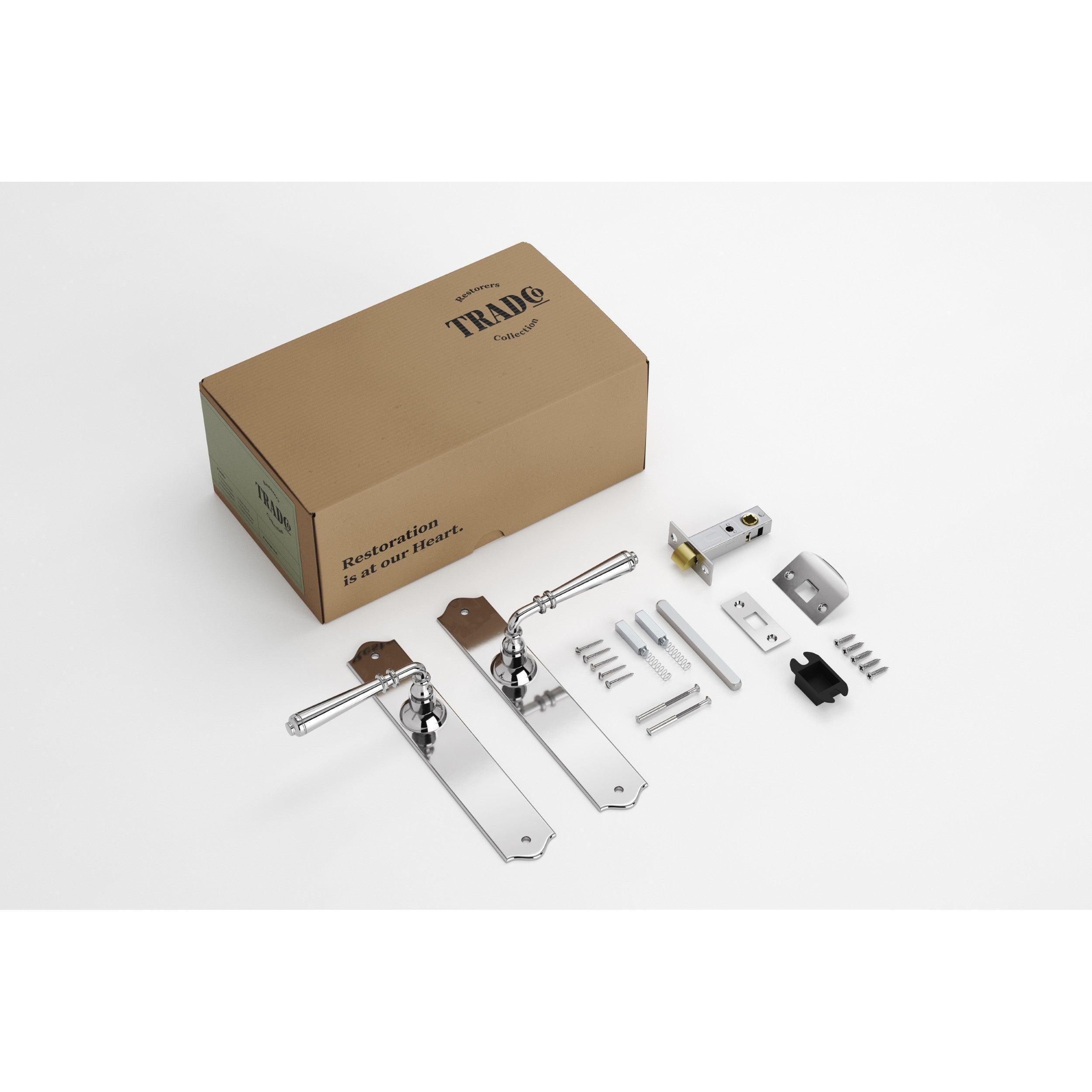 Tradco Door Handle Reims Chrome Plated Passage Set