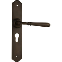 Tradco Door Handle Reims Euro Pair Antique Brass