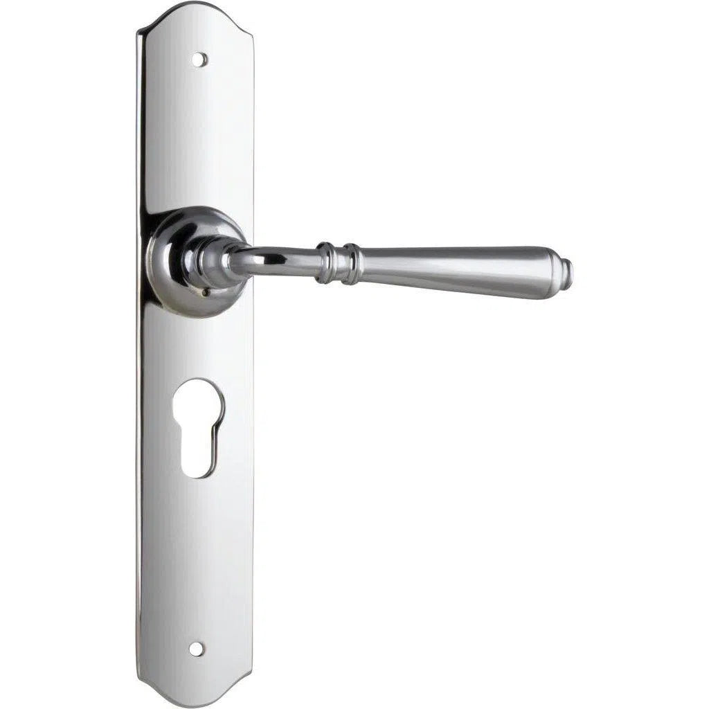 Tradco Door Handle Reims Euro Pair Chrome Plated