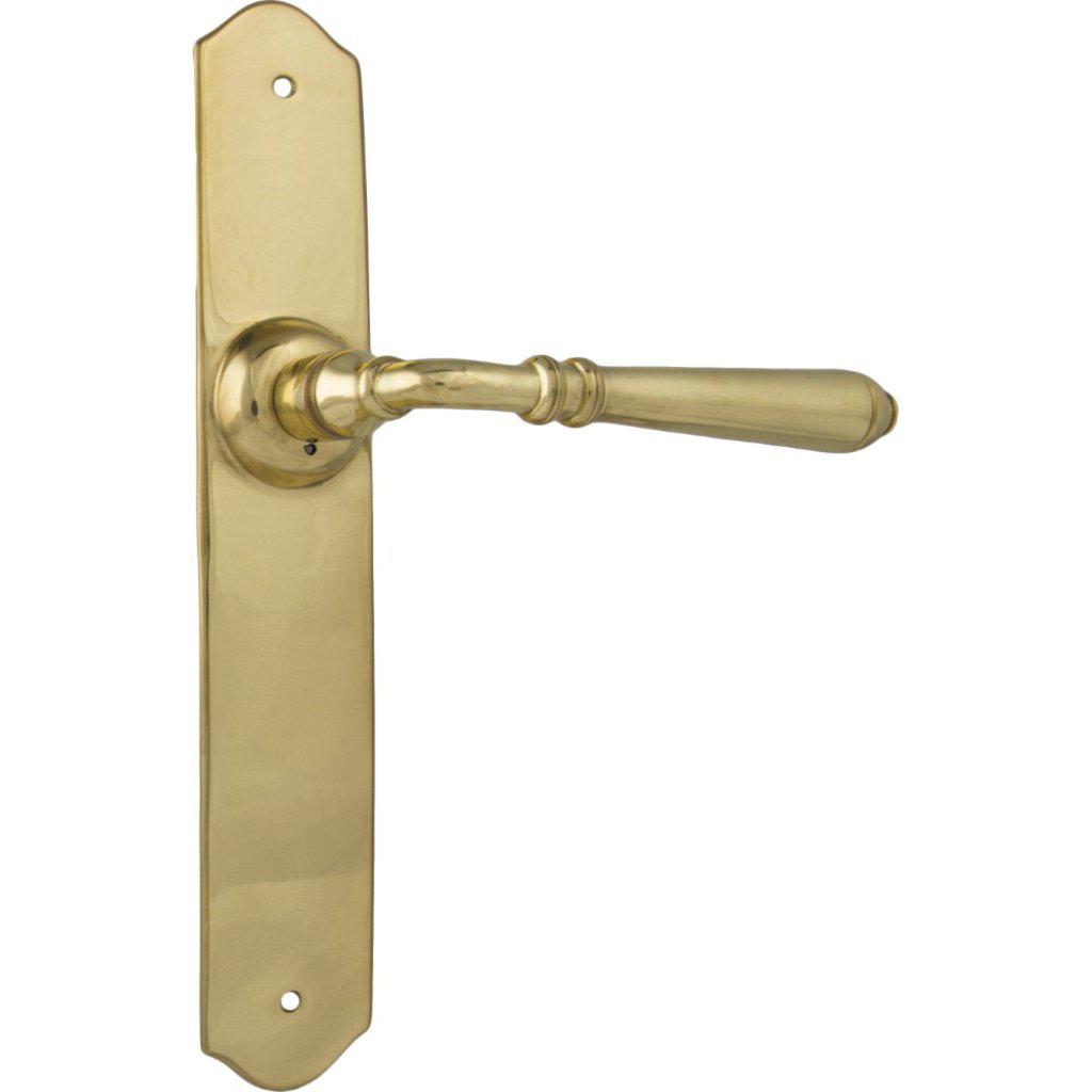 Tradco Door Handle Reims Latch Pair Unlacquered Polished Brass