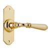 Tradco Door Handle Reims Latch Pair Unlacquered Polished Brass