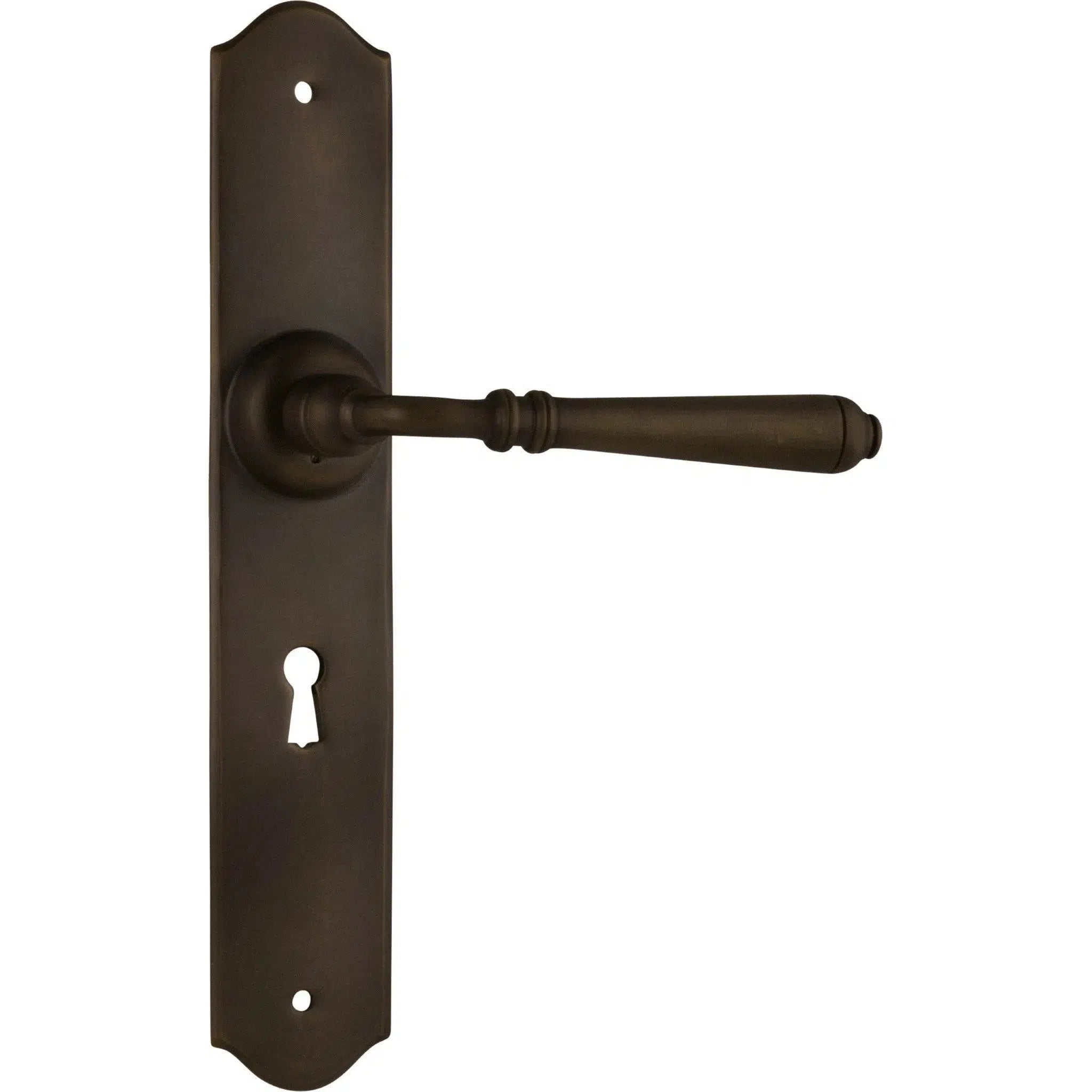 Tradco Door Handle Reims Lock Pair Antique Brass