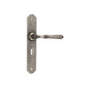 Tradco Door Handle Reims Lock Pair Rumbled Nickel