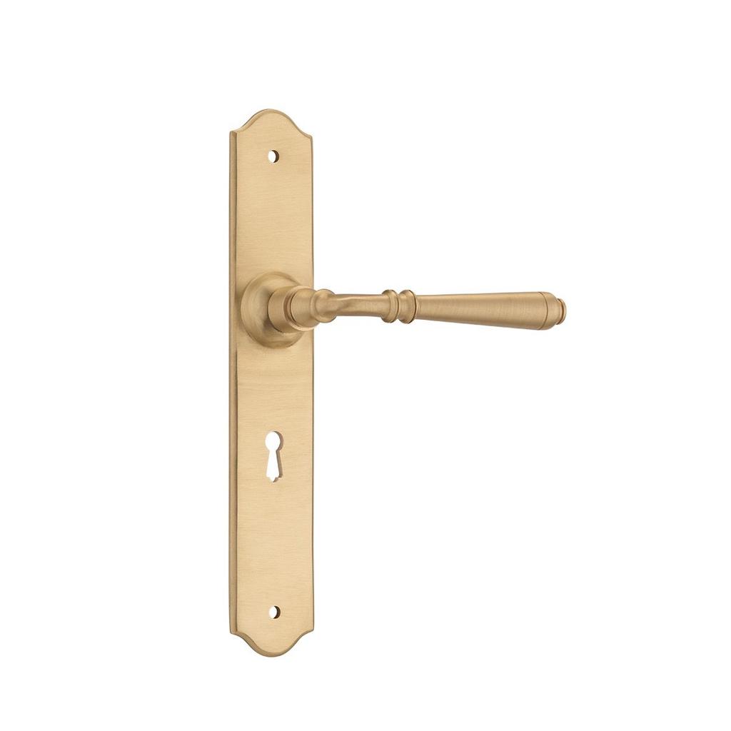 Tradco Door Handle Reims Lock Pair Satin Brass