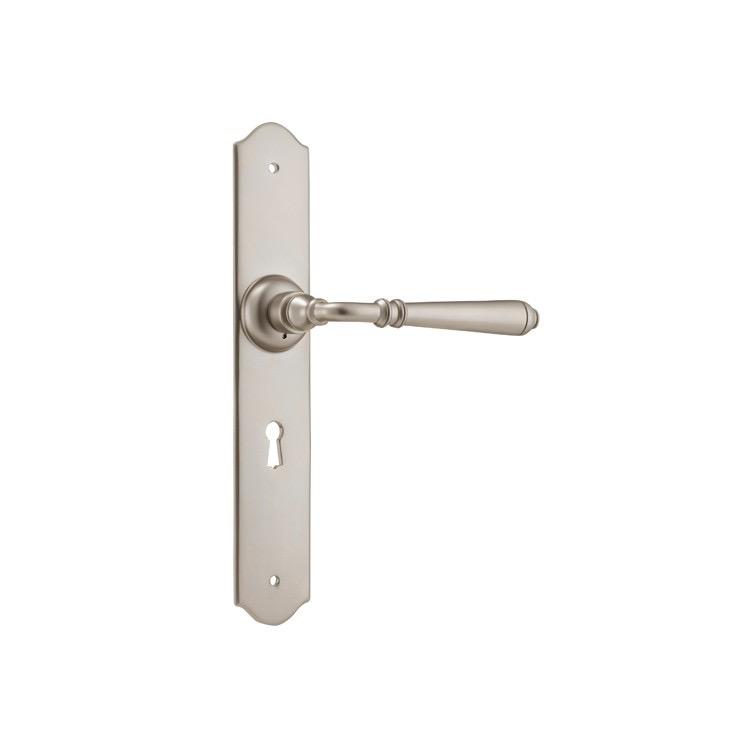 Tradco Door Handle Reims Lock Pair Satin Nickel