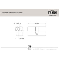Tradco Door Handle Reims Matt Black Key/Key Entrance Set