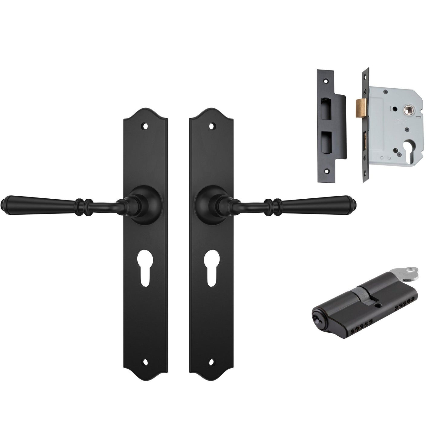 Tradco Door Handle Reims Matt Black Key/Key Entrance Set