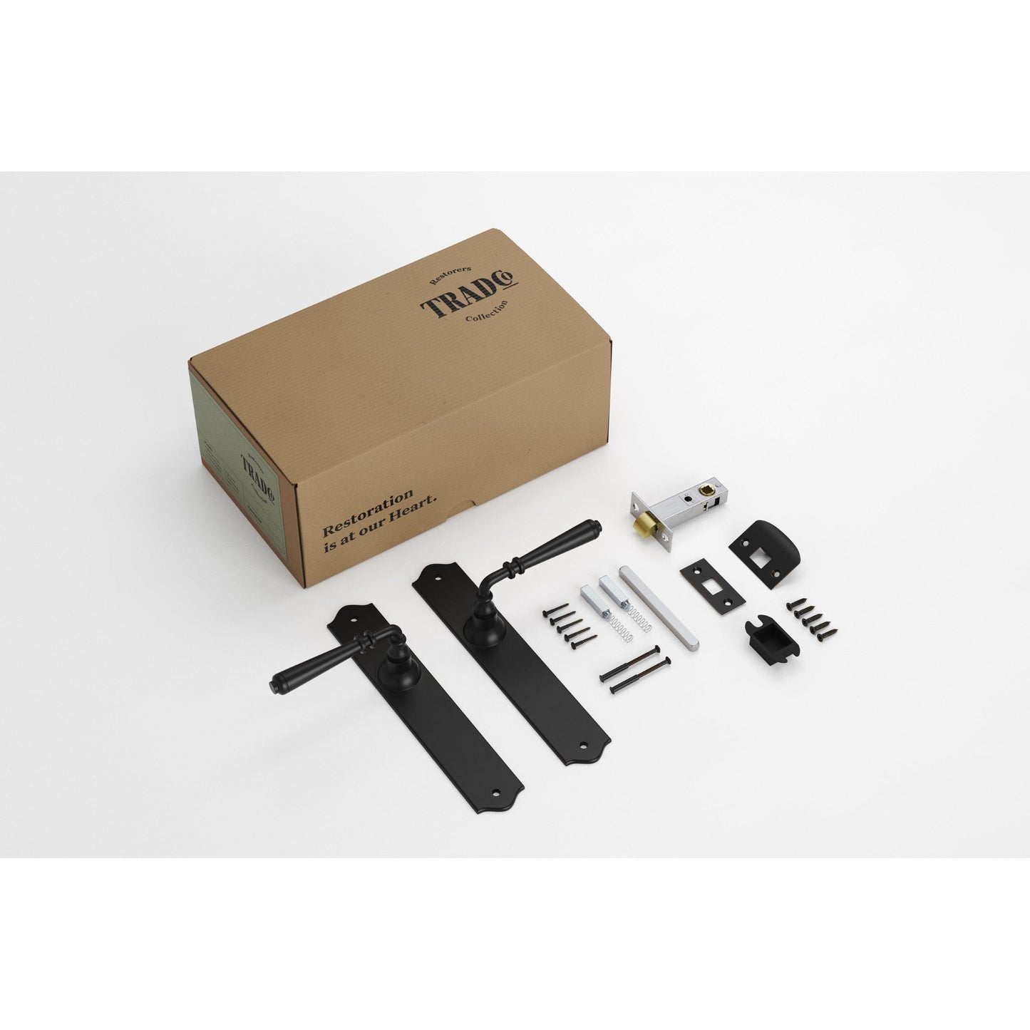 Tradco Door Handle Reims Matt Black Passage Set