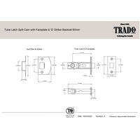 Tradco Door Handle Reims Matt Black Passage Set