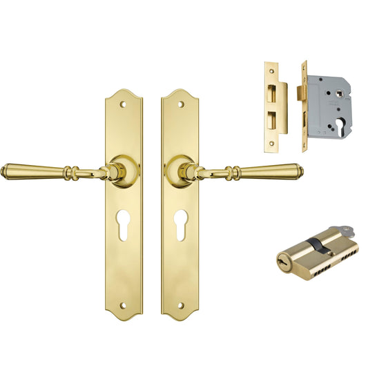 Tradco Door Handle Reims Polished Brass Key/Key Entrance Set