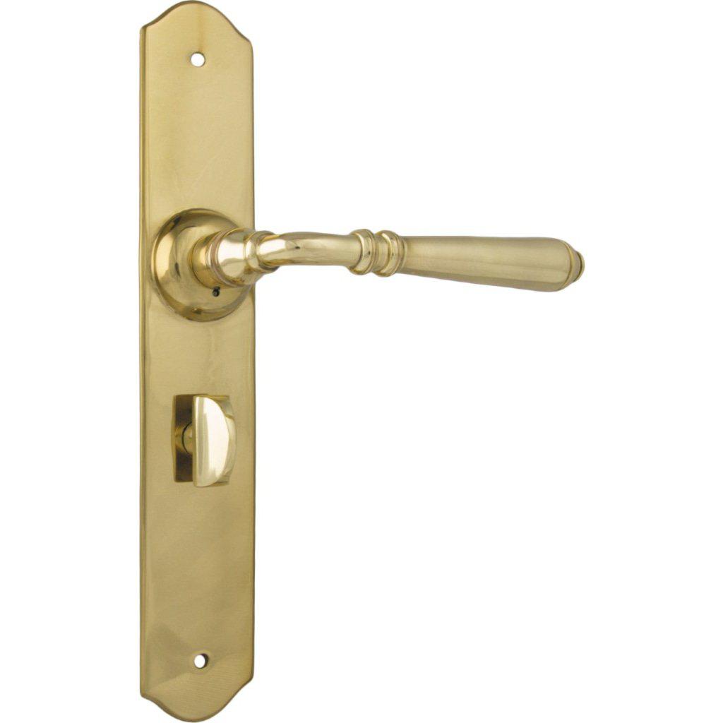 Tradco Door Handle Reims Privacy Pair Unlacquered Polished Brass