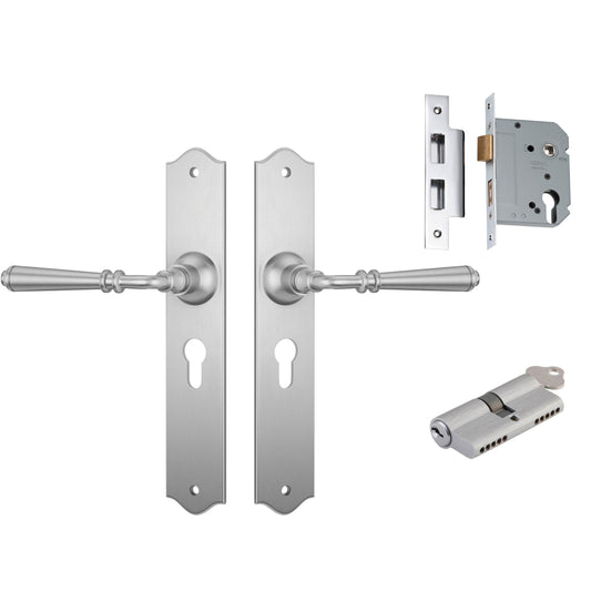 Tradco Door Handle Reims Satin Chrome Key/Key Entrance Set