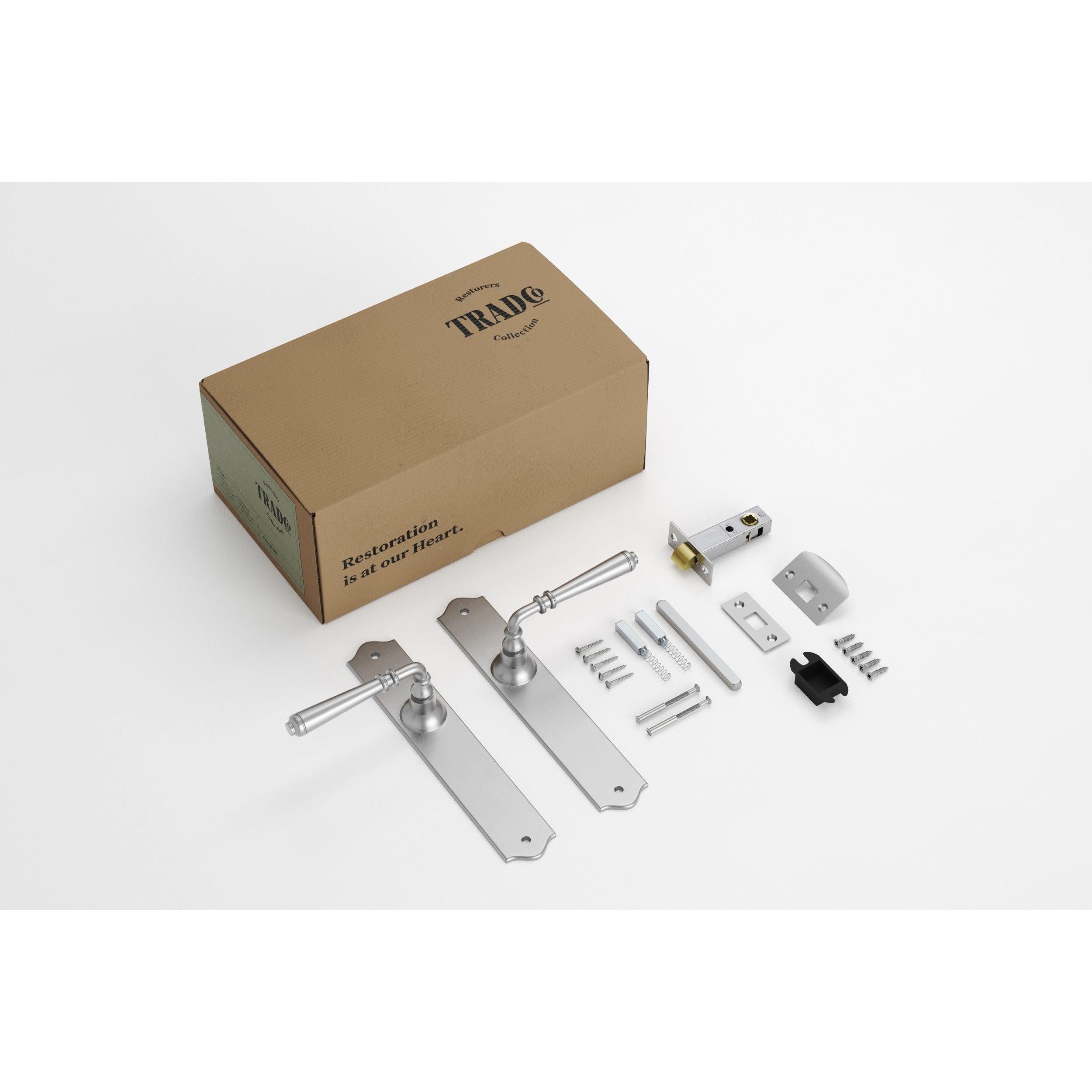 Tradco Door Handle Reims Satin Chrome Passage Set