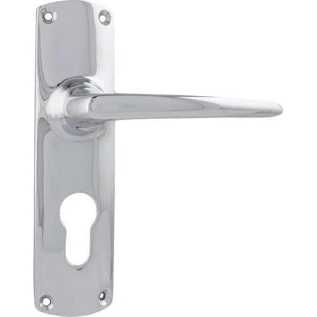 Tradco Door Handle Retro Euro Pair Chrome Plated