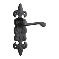 Tradco Door Handle Stratford Iron Latch Pair Matt Black