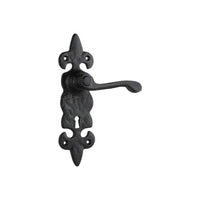 Tradco Door Handle Stratford Iron Lock Pair Matt Black