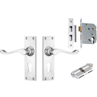 Tradco Door Handle Victorian Chrome Plated Key/Key Entrance Set
