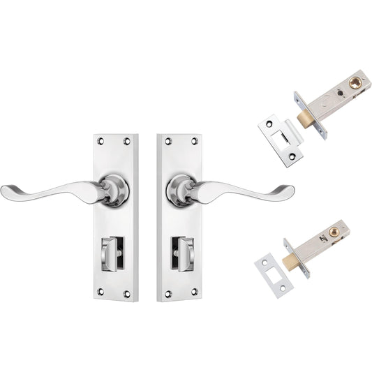 Tradco Door Handle Victorian Chrome Plated Privacy Set