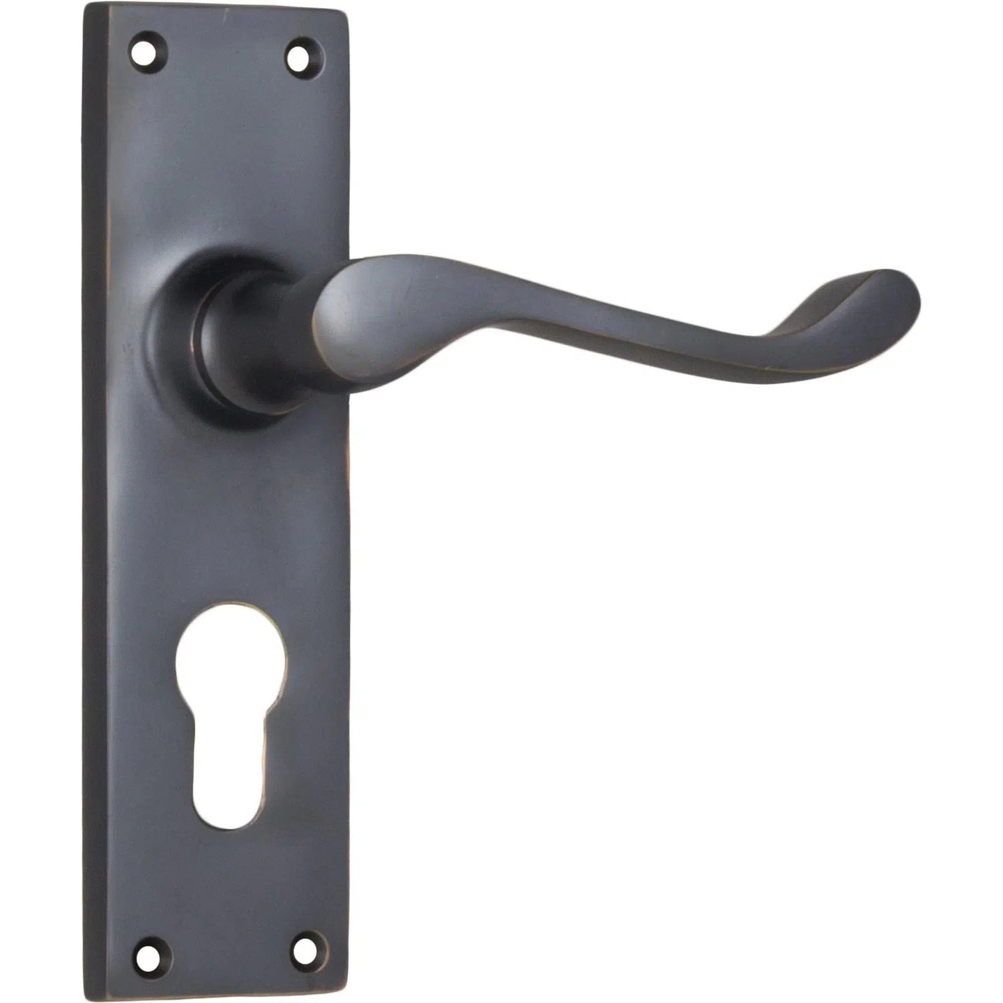 Tradco Door Handle Victorian Euro Pair Antique Copper