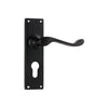 Tradco Door Handle Victorian Euro Pair Matt Black