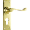 Tradco Door Handle Victorian Euro Pair Polished Brass