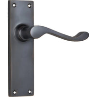 Tradco Door Handle Victorian Latch Pair Antique Copper