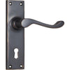 Tradco Door Handle Victorian Lock Pair Antique Copper
