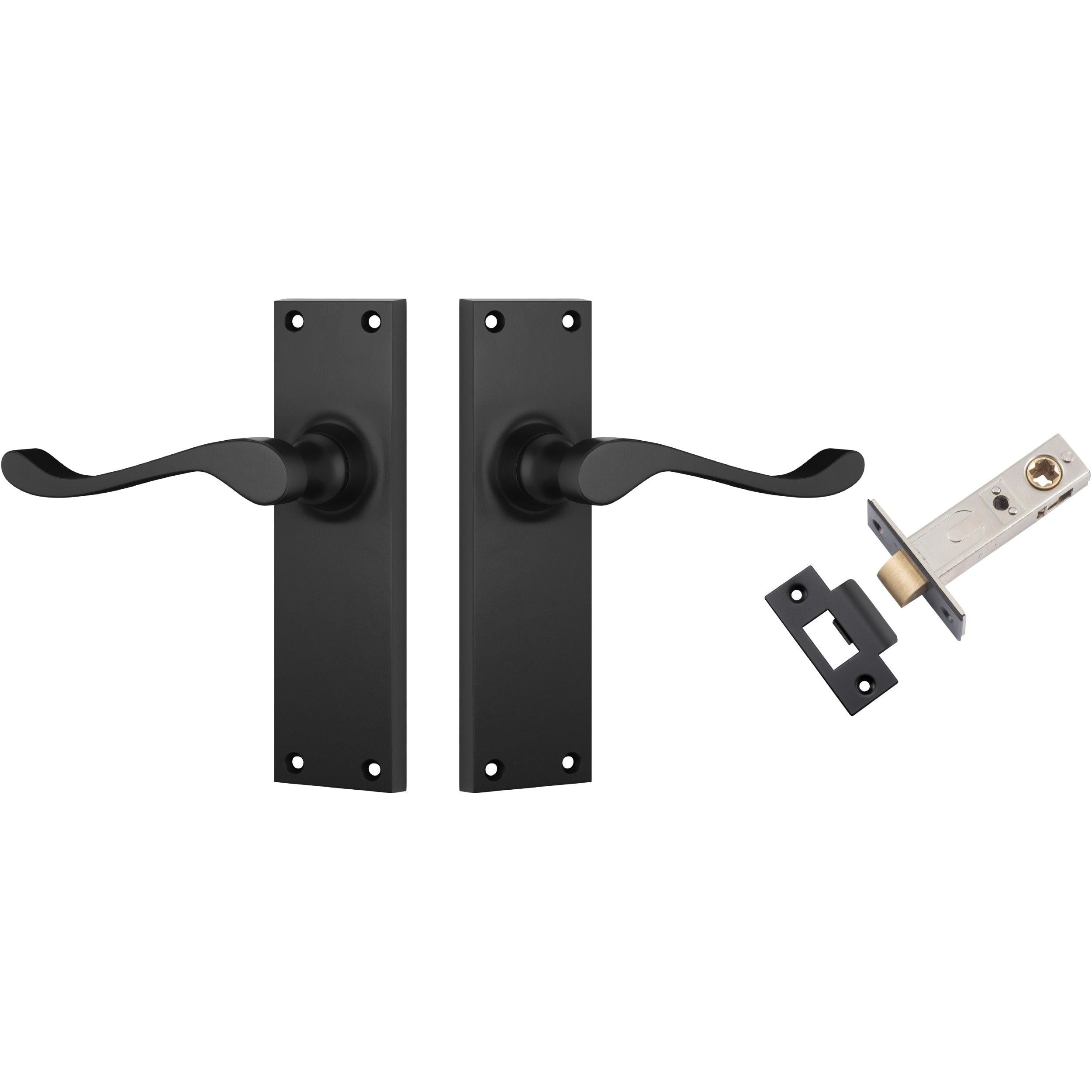 Tradco Door Handle Victorian Matt Black Passage Set