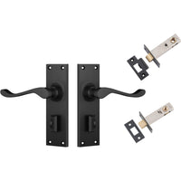 Tradco Door Handle Victorian Matt Black Privacy Set
