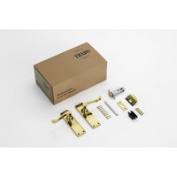 Tradco Door Handle Victorian Polished Brass Passage Set