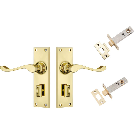 Tradco Door Handle Victorian Polished Brass Privacy Set