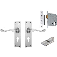 Tradco Door Handle Victorian Satin Chrome Key/Key Entrance Set